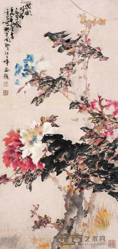 林金定 花开时节 立轴 132.5×64cm
